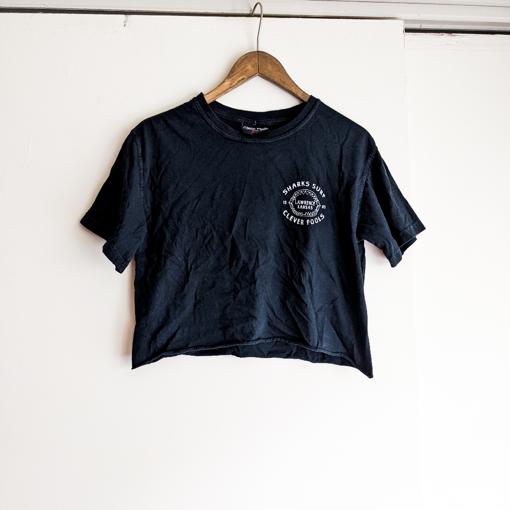 Clever Fool Sharks black crop top LFK